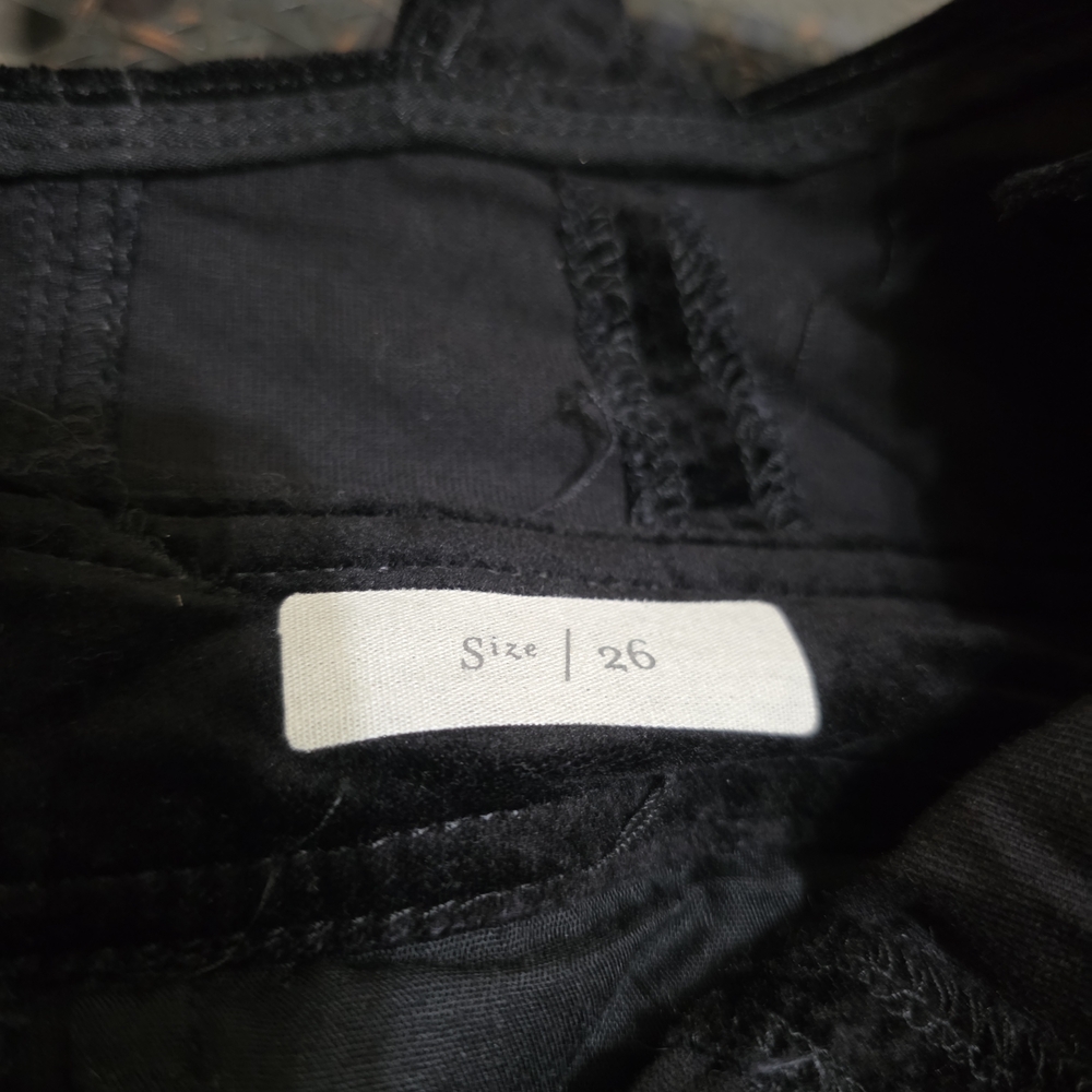 Pilcro and the Letterpress Black Velvet Flare Overalls Romper Jumper Pockets - Picture 7 of 11